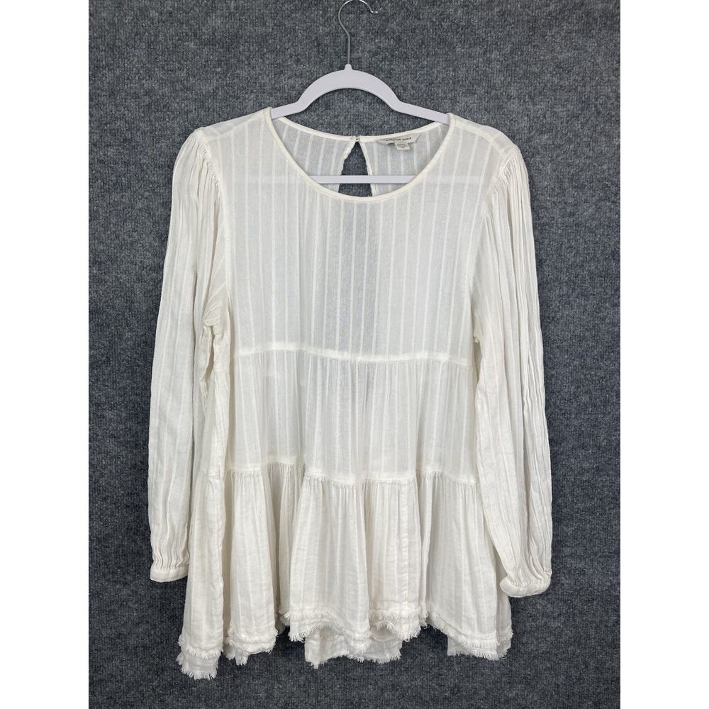 American Eagle Blouse Size M Sheer Keyhole Back Lightweight